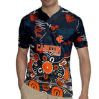 Personalized Carlton Blues Rugby Jersey Aboriginal Dot Painting Graffiti Style