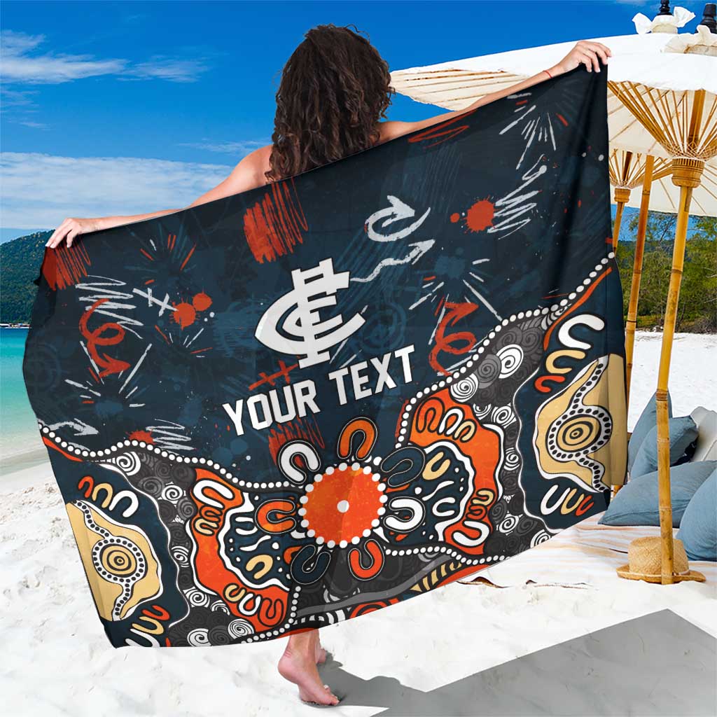 Personalized Carlton Blues Sarong Aboriginal Dot Painting Graffiti Style