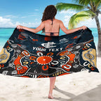 Personalized Carlton Blues Sarong Aboriginal Dot Painting Graffiti Style