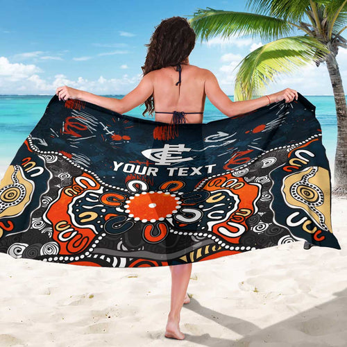 Personalized Carlton Blues Sarong Aboriginal Dot Painting Graffiti Style