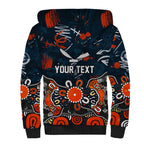 Personalized Carlton Blues Sherpa Hoodie Aboriginal Dot Painting Graffiti Style