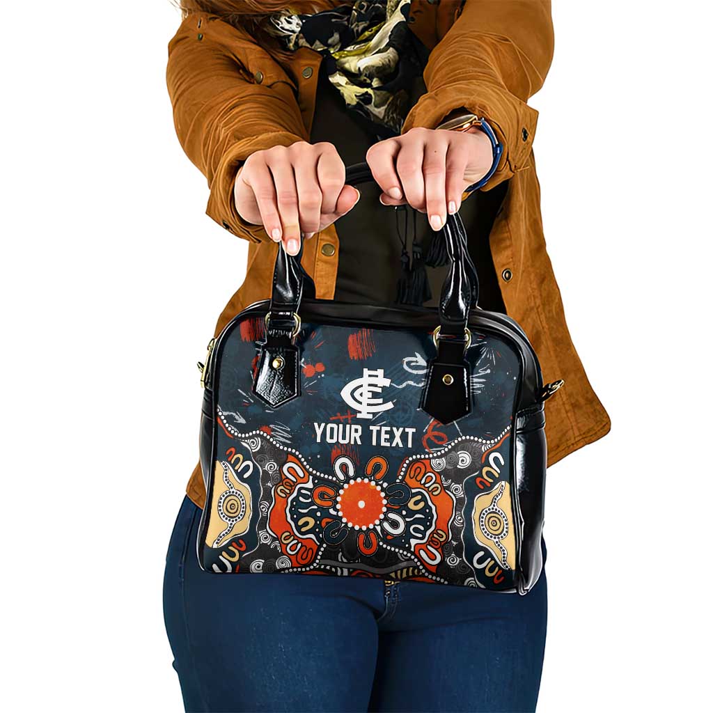 Personalized Carlton Blues Shoulder Handbag Aboriginal Dot Painting Graffiti Style