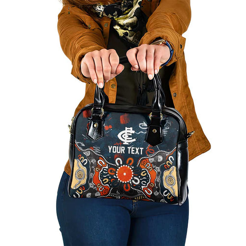 Personalized Carlton Blues Shoulder Handbag Aboriginal Dot Painting Graffiti Style