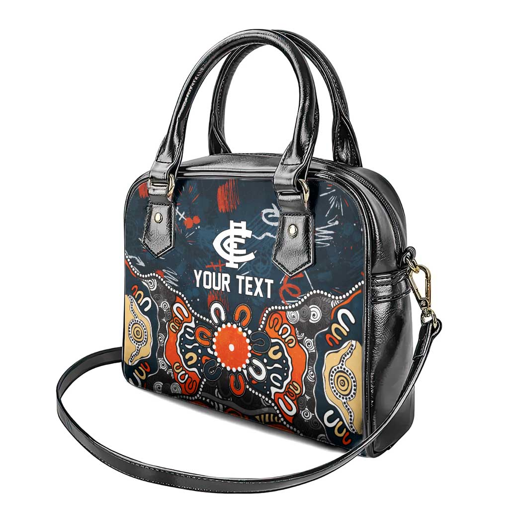 Personalized Carlton Blues Shoulder Handbag Aboriginal Dot Painting Graffiti Style