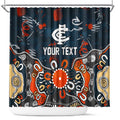 Personalized Carlton Blues Shower Curtain Aboriginal Dot Painting Graffiti Style