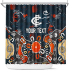 Personalized Carlton Blues Shower Curtain Aboriginal Dot Painting Graffiti Style
