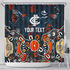 Personalized Carlton Blues Shower Curtain Aboriginal Dot Painting Graffiti Style