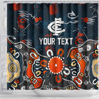 Personalized Carlton Blues Shower Curtain Aboriginal Dot Painting Graffiti Style