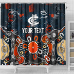 Personalized Carlton Blues Shower Curtain Aboriginal Dot Painting Graffiti Style