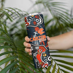 Personalized Carlton Blues Skinny Tumbler Aboriginal Dot Painting Graffiti Style