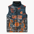 Personalized Carlton Blues Sleeveless Puffer Jacket Aboriginal Dot Painting Graffiti Style