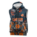 Personalized Carlton Blues Sleeveless Zip Hoodie Aboriginal Dot Painting Graffiti Style