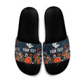 Personalized Carlton Blues Slide Sandals Aboriginal Dot Painting Graffiti Style