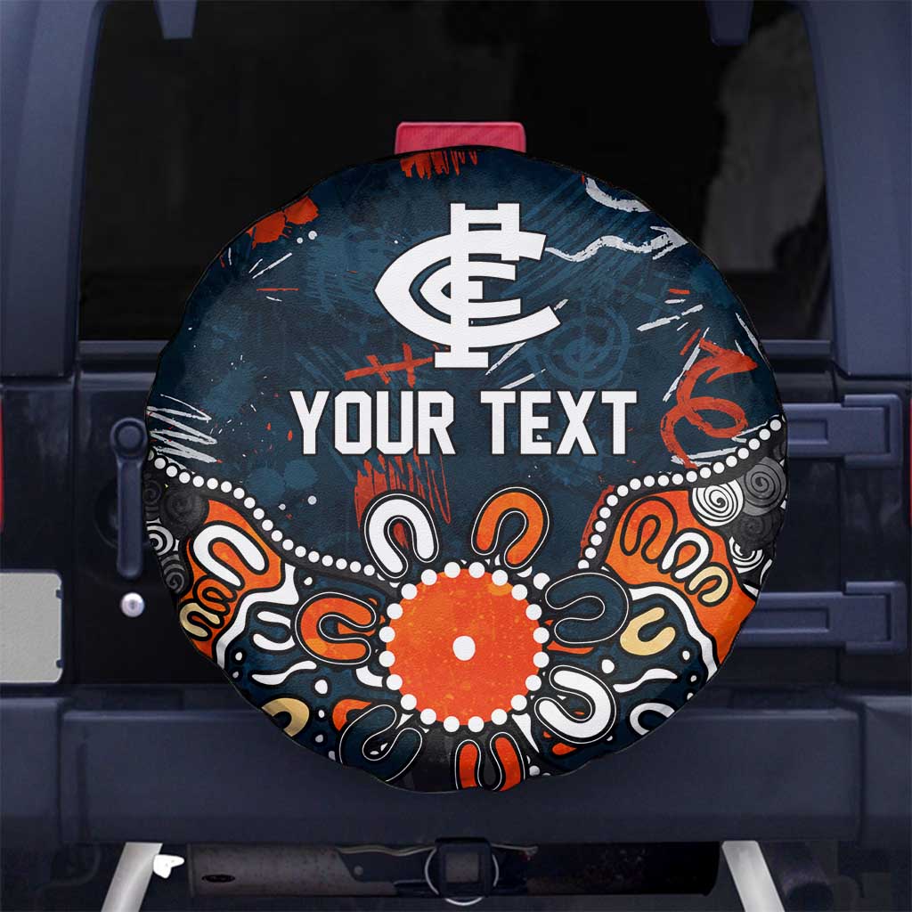 Personalized Carlton Blues Spare Tire Cover Aboriginal Dot Painting Graffiti Style