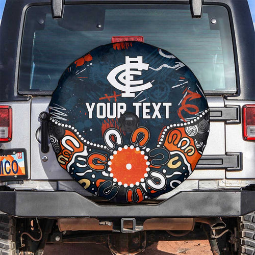 Personalized Carlton Blues Spare Tire Cover Aboriginal Dot Painting Graffiti Style