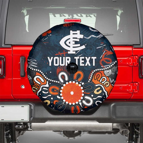 Personalized Carlton Blues Spare Tire Cover Aboriginal Dot Painting Graffiti Style