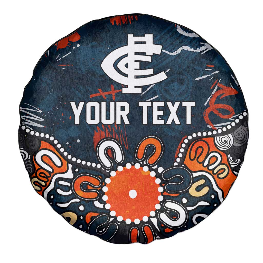 Personalized Carlton Blues Spare Tire Cover Aboriginal Dot Painting Graffiti Style