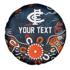 Personalized Carlton Blues Spare Tire Cover Aboriginal Dot Painting Graffiti Style