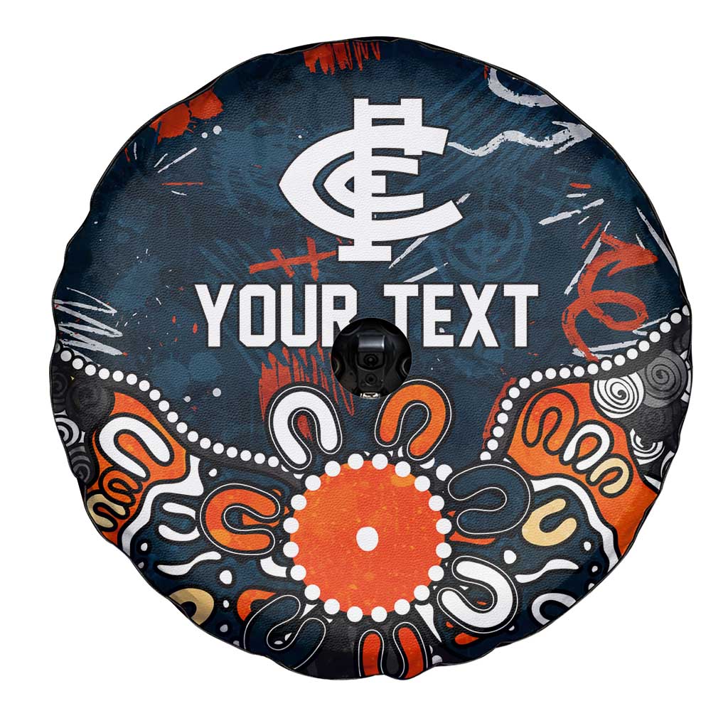 Personalized Carlton Blues Spare Tire Cover Aboriginal Dot Painting Graffiti Style