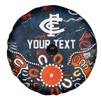 Personalized Carlton Blues Spare Tire Cover Aboriginal Dot Painting Graffiti Style