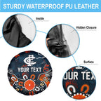 Personalized Carlton Blues Spare Tire Cover Aboriginal Dot Painting Graffiti Style