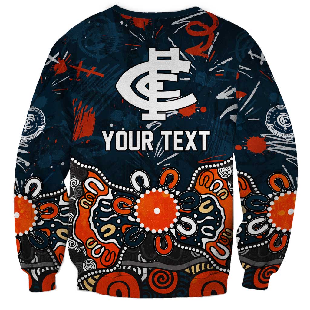 Personalized Carlton Blues Sweatshirt Aboriginal Dot Painting Graffiti Style
