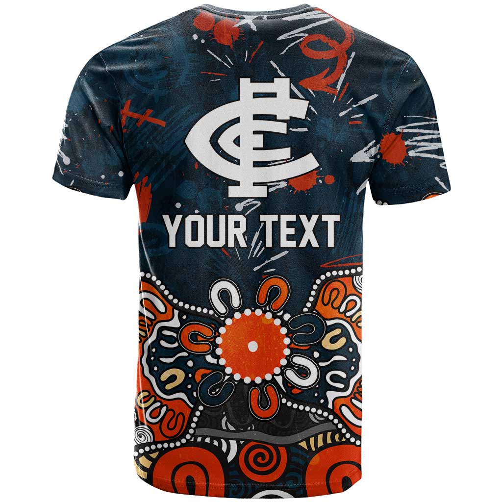 Personalized Carlton Blues T Shirt Aboriginal Dot Painting Graffiti Style