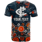 Personalized Carlton Blues T Shirt Aboriginal Dot Painting Graffiti Style