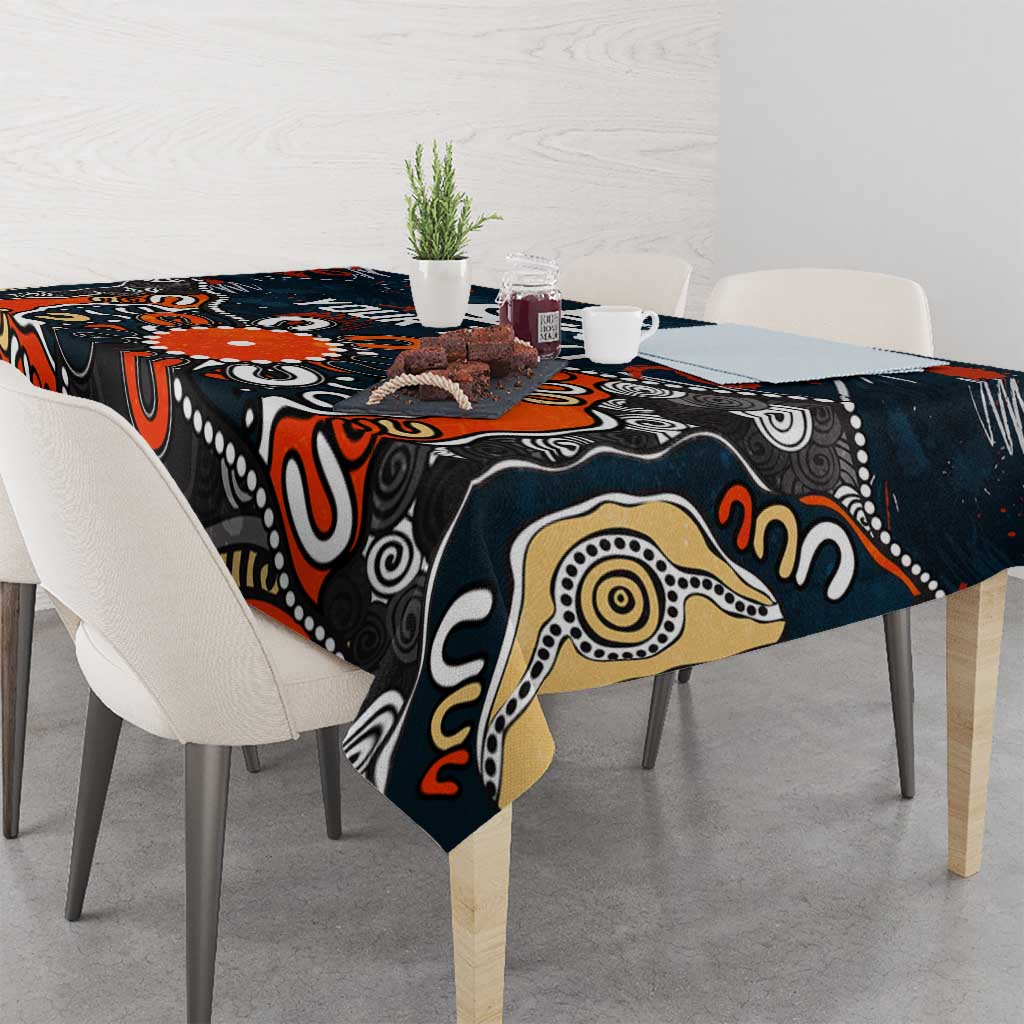 Personalized Carlton Blues Tablecloth Aboriginal Dot Painting Graffiti Style