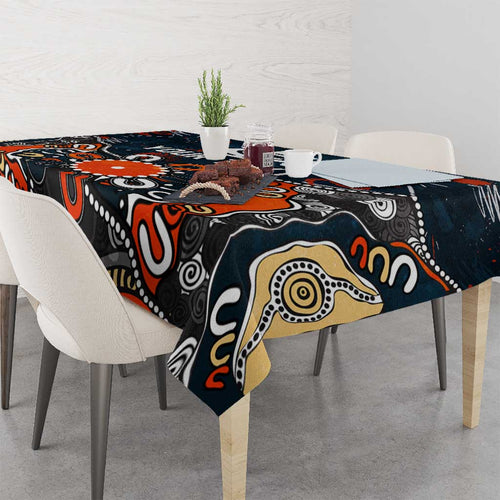 Personalized Carlton Blues Tablecloth Aboriginal Dot Painting Graffiti Style