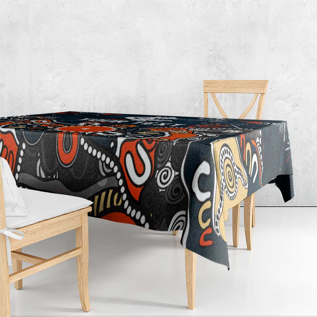 Personalized Carlton Blues Tablecloth Aboriginal Dot Painting Graffiti Style