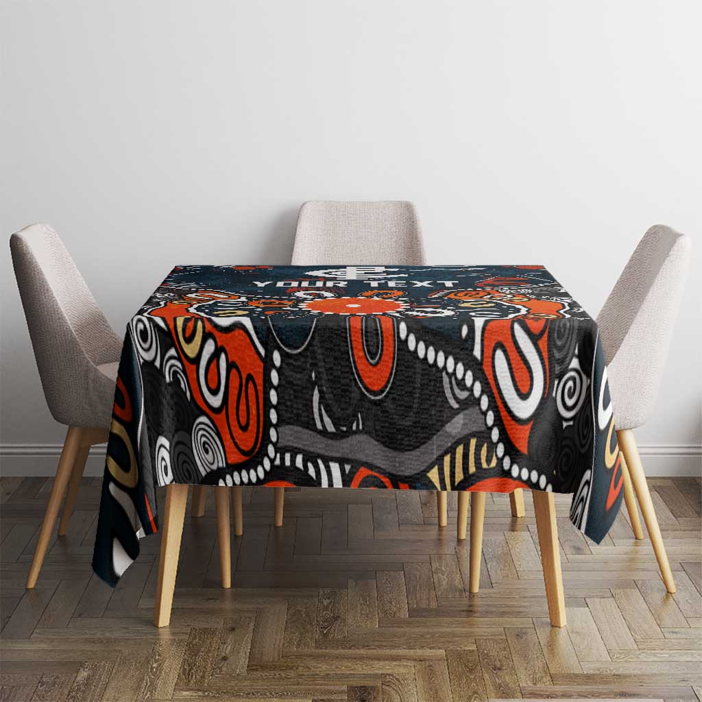 Personalized Carlton Blues Tablecloth Aboriginal Dot Painting Graffiti Style