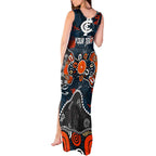 Personalized Carlton Blues Tank Maxi Dress Aboriginal Dot Painting Graffiti Style