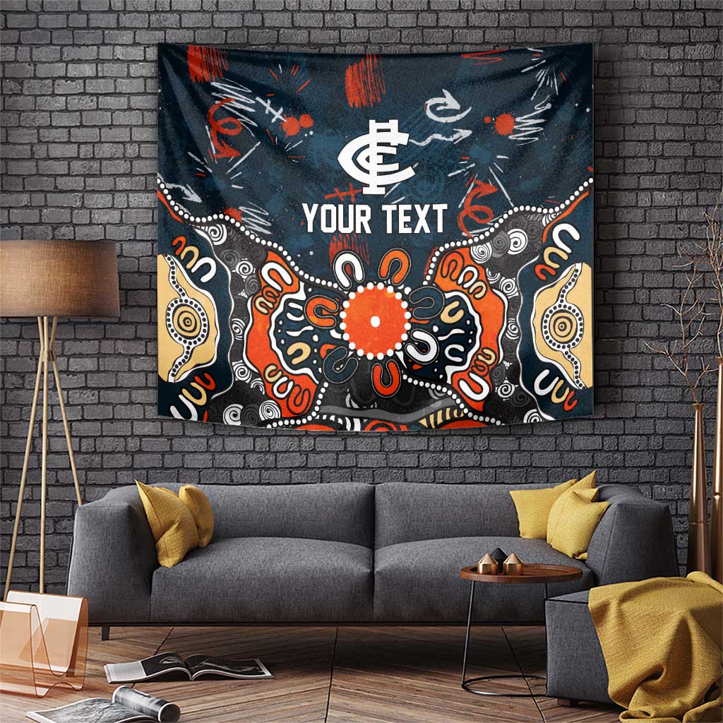 Personalized Carlton Blues Tapestry Aboriginal Dot Painting Graffiti Style
