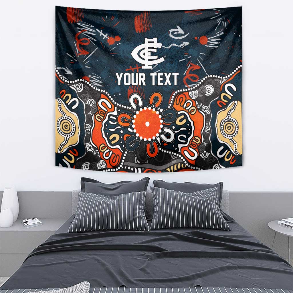 Personalized Carlton Blues Tapestry Aboriginal Dot Painting Graffiti Style