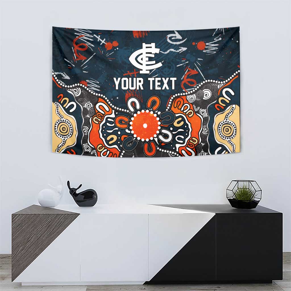 Personalized Carlton Blues Tapestry Aboriginal Dot Painting Graffiti Style