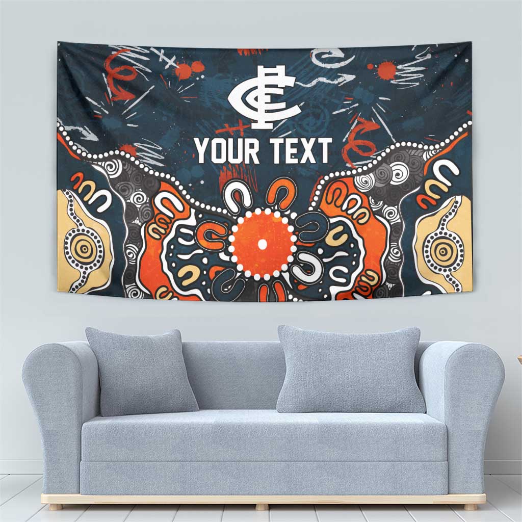 Personalized Carlton Blues Tapestry Aboriginal Dot Painting Graffiti Style