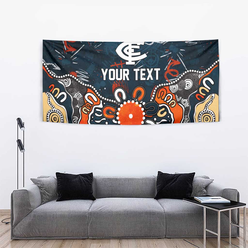 Personalized Carlton Blues Tapestry Aboriginal Dot Painting Graffiti Style
