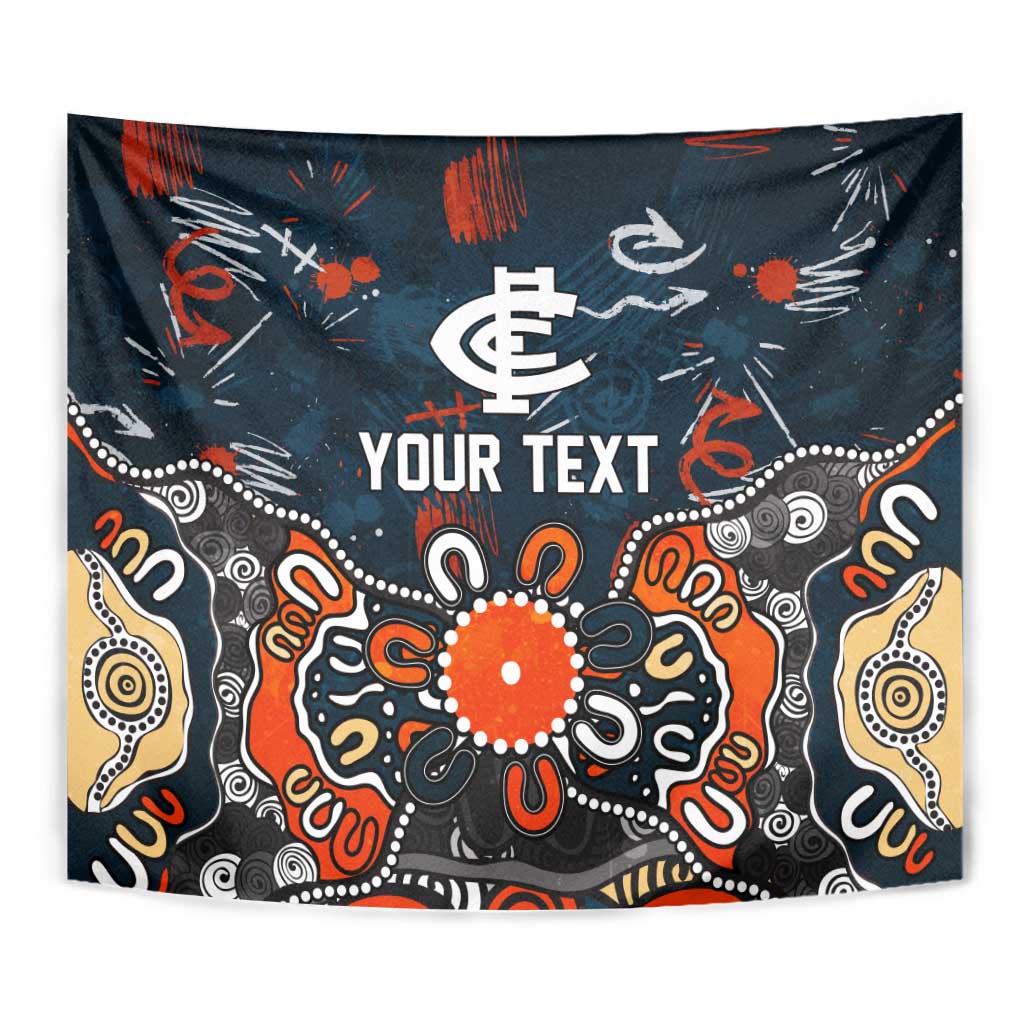 Personalized Carlton Blues Tapestry Aboriginal Dot Painting Graffiti Style
