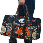 Personalized Carlton Blues Travel Bag Aboriginal Dot Painting Graffiti Style