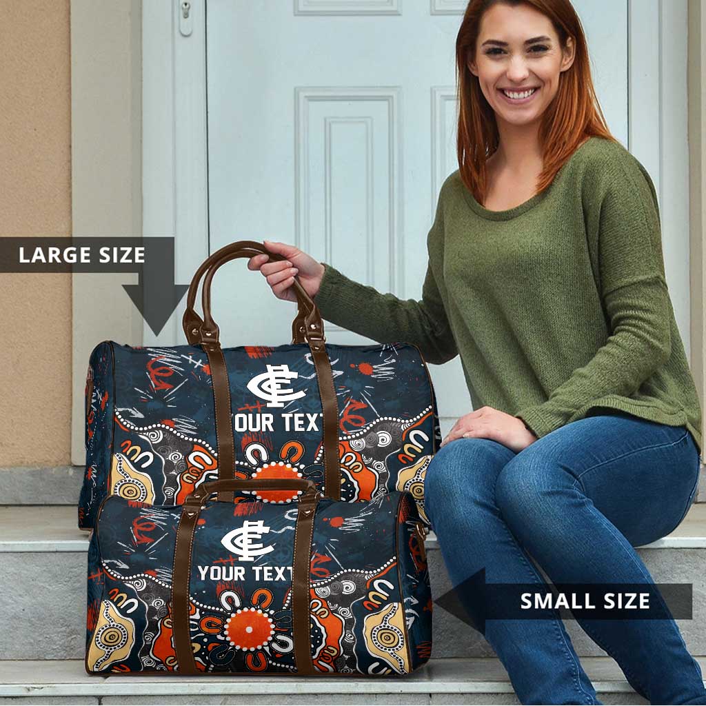Personalized Carlton Blues Travel Bag Aboriginal Dot Painting Graffiti Style