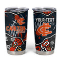 Personalized Carlton Blues Tumbler Cup Aboriginal Dot Painting Graffiti Style