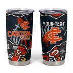 Personalized Carlton Blues Tumbler Cup Aboriginal Dot Painting Graffiti Style