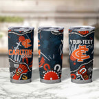 Personalized Carlton Blues Tumbler Cup Aboriginal Dot Painting Graffiti Style