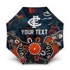Personalized Carlton Blues Umbrella Aboriginal Dot Painting Graffiti Style