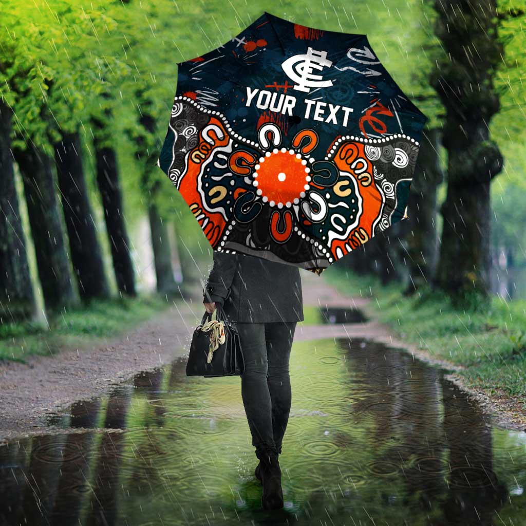 Personalized Carlton Blues Umbrella Aboriginal Dot Painting Graffiti Style