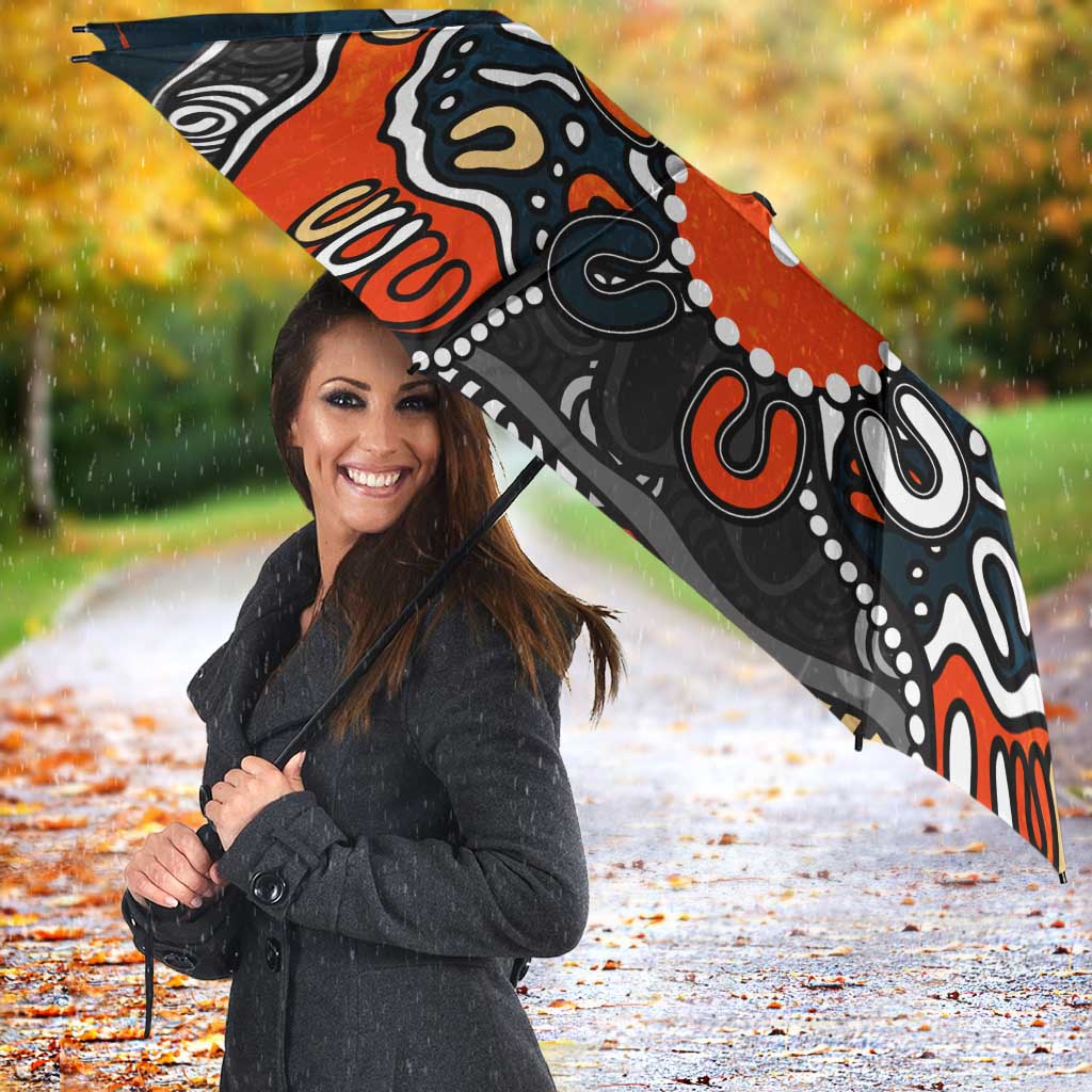 Personalized Carlton Blues Umbrella Aboriginal Dot Painting Graffiti Style