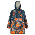 Personalized Carlton Blues Wearable Blanket Hoodie Aboriginal Dot Painting Graffiti Style
