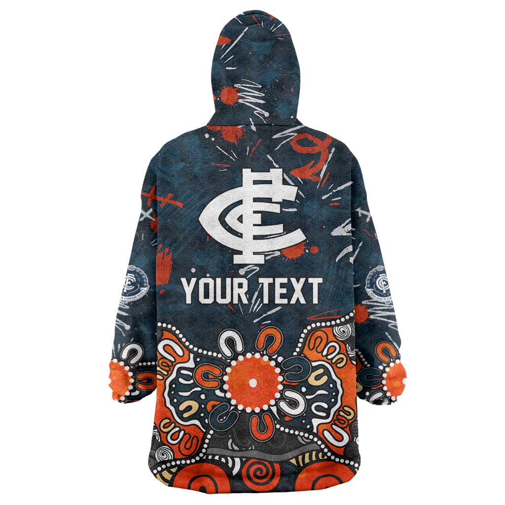 Personalized Carlton Blues Wearable Blanket Hoodie Aboriginal Dot Painting Graffiti Style