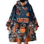 Personalized Carlton Blues Wearable Blanket Hoodie Aboriginal Dot Painting Graffiti Style
